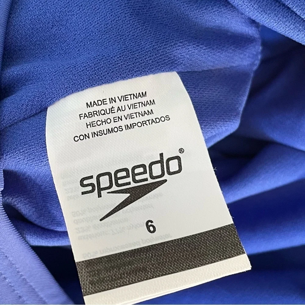 SPEEDO Halter One Piece Bathing Suit Royal Blue 6